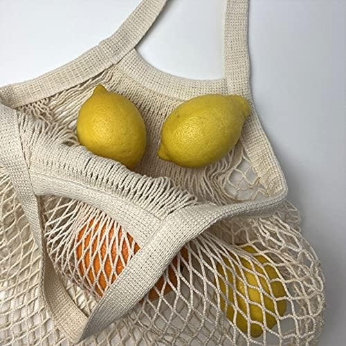 100% Bio Baumwoll Einkaufsnetz Wiederverwendbare Netztasche,