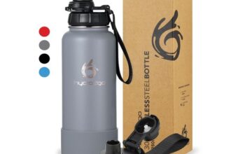 EdelstahlTrinkflasche mit Strohhalm – BPAfrei, Auslaufsicher,