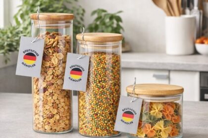 Vorratsdose 3 Größen Glasbehälter + Bambus