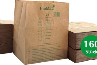 bioMat Kompostierbare 7l Biomülltüten aus Papier,
