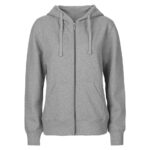 Neutral Bio-Damen-Sweatjacke mit Kapuze grau, Gr. XL