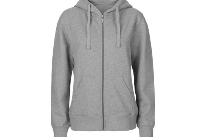 Neutral Bio-Damen-Sweatjacke mit Kapuze grau, Gr. XL