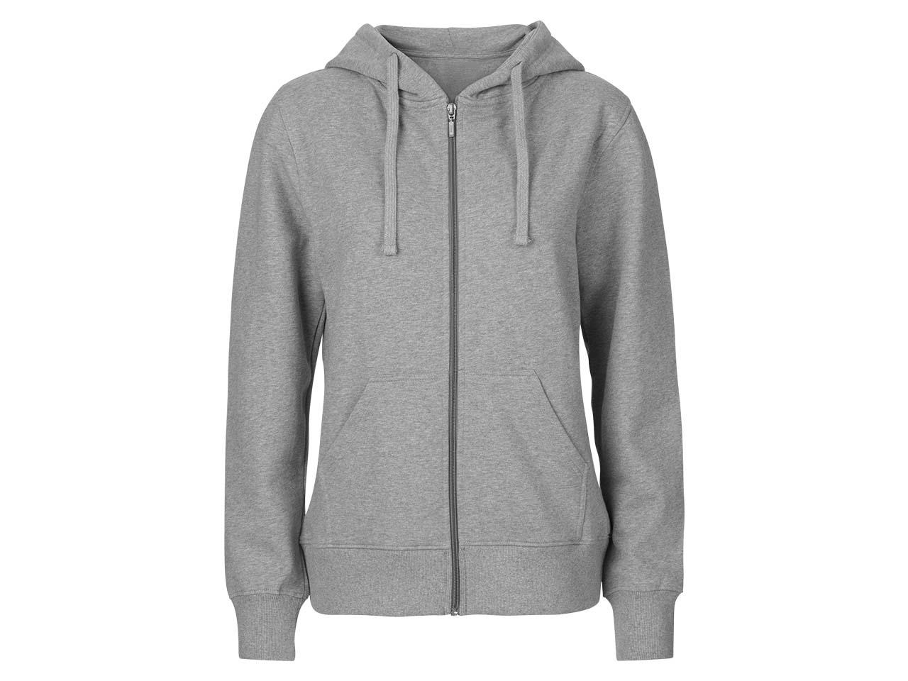Neutral Bio-Damen-Sweatjacke mit Kapuze grau, Gr. XL