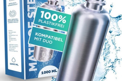 Edelstahl Trinkflasche 1L isoliert Bruchfest kompatibel