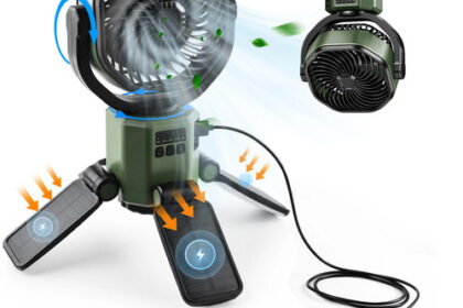 Camping Ventilator Solar USB Akku LED