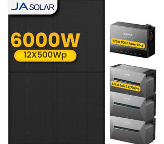 3x Anker Solarbank 3 E2700 Pro mit Power Dock Multisystem, mit 12 x 500 JA Solar Bifaziale Solarmodule, by Powerness - 1x Sma