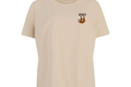 GREENBOMB Bio-Damen-T-Shirt 'Sloth Spirit' weit geschnitten, latte, Gr. S