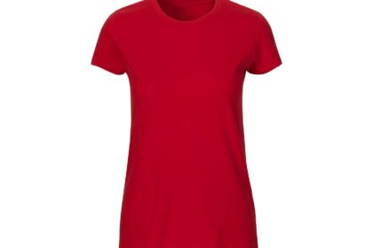 Neutral Bio-Damen-T-Shirt mit Rundhalsausschnitt rot, Gr. L