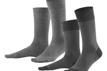 2er-Pack Living Crafts Bio-Herren-Socken "Arni" grau, Gr. 39/42