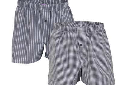Living Crafts 2er-Pack Bio-Herren-Boxershorts "Gregor" grau, Gr. M