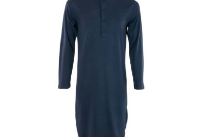 Living Crafts Bio-Unisex-Nachthemd "Dominique" dark navy, Gr. M