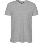 Neutral Bio-Herren-T-Shirt mit V-Ausschnitt, sport grey, Gr. L