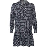 Living Crafts Bio-Damen-Midi-Kleid "SOLENNE" langarm, oyster print, Gr. 36