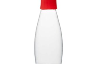 retap Trinkflasche "GO" 0,5 l aus Glas mit Schraubverschluss, red