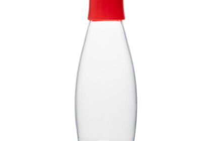 retap Trinkflasche "GO" 0,5 l aus Glas mit Schraubverschluss, red