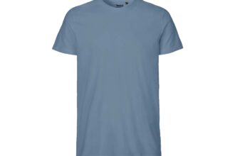 Neutral Bio-Herren-T-Shirt mit Rundhalsausschnitt, dusty indigo, Gr. L