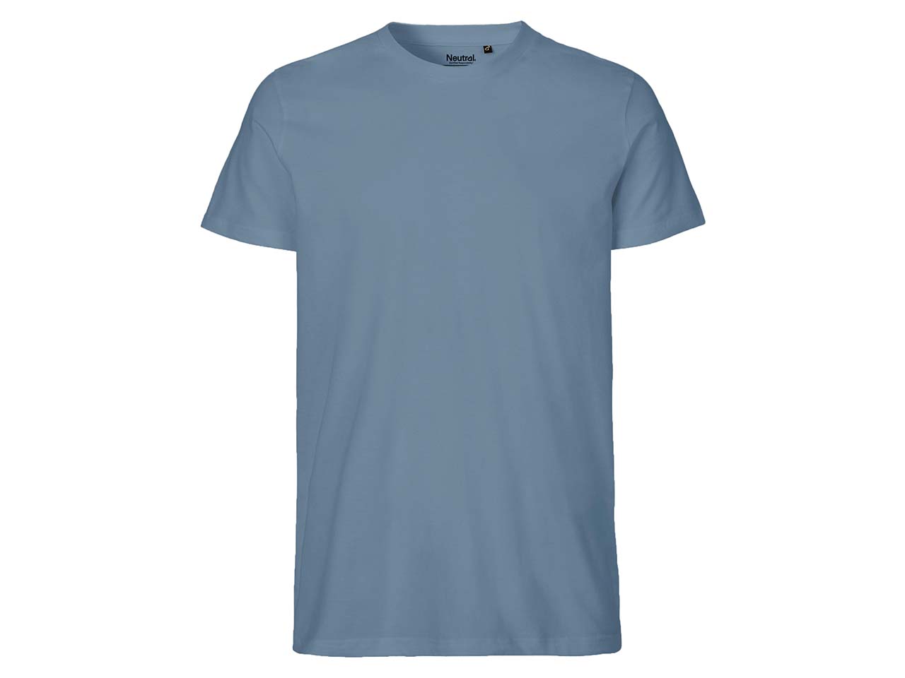 Neutral Bio-Herren-T-Shirt mit Rundhalsausschnitt, dusty indigo, Gr. L