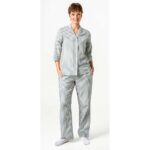 Living Crafts Bio-Damen-Pyjama "TRACEE" mit 3/4-Arm, sage/cream, Gr. 42