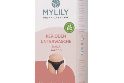 MYLILY Periodenunterwäsche, Tanga, schwarz, Gr. XL