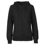 Neutral Bio-Damen-Sweatjacke mit Kapuze schwarz, Gr. XS
