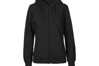 Neutral Bio-Damen-Sweatjacke mit Kapuze schwarz, Gr. XS