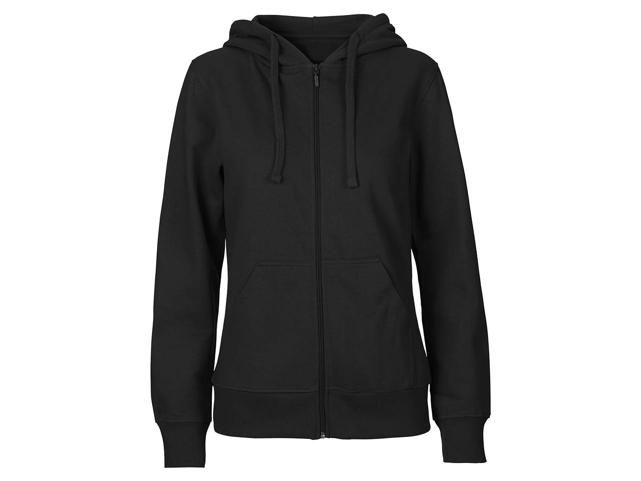 Neutral Bio-Damen-Sweatjacke mit Kapuze schwarz, Gr. XS