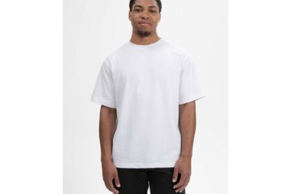 MELA Bio-Herren-T-Shirt 'BHAJAN' mit überschnittenen Schultern, weiß, Gr. XL
