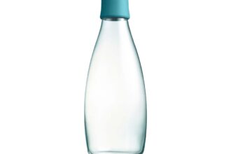 retap Trinkflasche 0,8 l aus Glas petroleum green