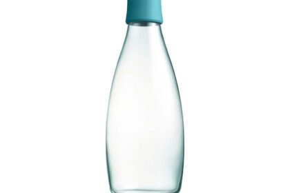retap Trinkflasche 0,8 l aus Glas petroleum green
