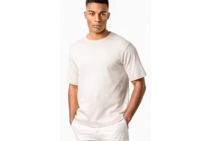 Living Crafts Bio-Herren-T-Shirt "AIDEN" aus schwerem Jersey, tofu, Gr. XL