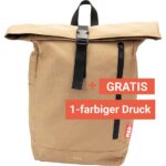 Rucksack "Rolltop Backpack" aus recy. PET-Flaschen inkl. 1c-Gratisdruck, sand