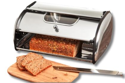 ® Brotkasten Edelstahl, Brotbox mit Sichtfenster,