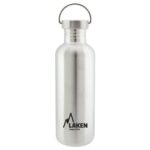 sehr robuste Edelstahlflasche 1 l silber