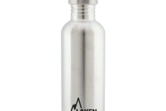 sehr robuste Edelstahlflasche 1 l silber