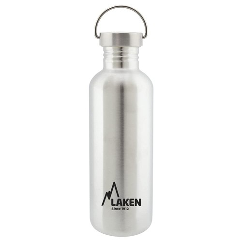 sehr robuste Edelstahlflasche 1 l silber