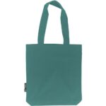 Neutral Bio-Tragetasche mit Bodenfalte, teal