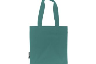 Neutral Bio-Tragetasche mit Bodenfalte, teal