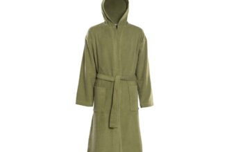 Living Crafts Bio-Bademantel "ORLANDO" khaki, Gr. S/M
