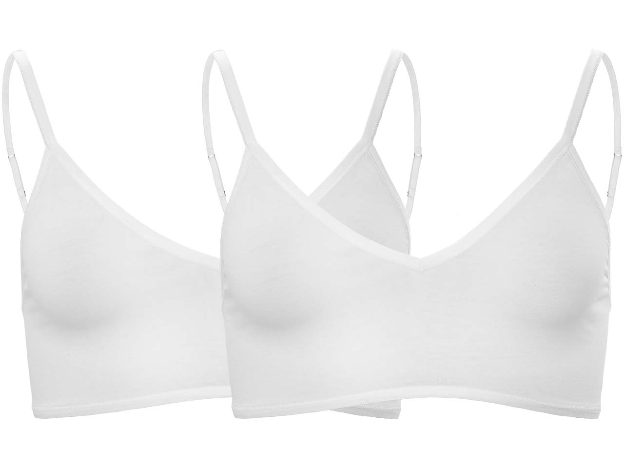 Living Crafts 2er-Pack Bio-Damen-Bustier 'TAMILLA' mit V-Ausschnitt, offwhite, Gr. S
