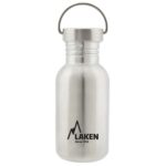sehr robuste Edelstahlflasche 0,5l silber mit