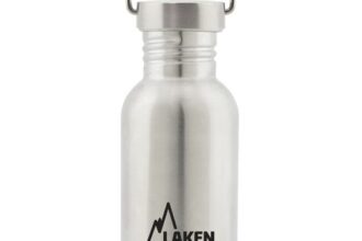 sehr robuste Edelstahlflasche 0,5l silber mit