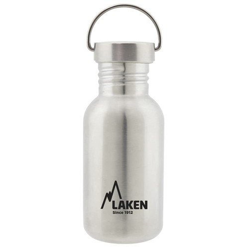 sehr robuste Edelstahlflasche 0,5l silber mit
