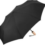 AC-Taschenschirm 'ÖkoBrella' mit Recycling-Polyester Bezug, schwarz