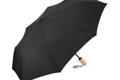 AC-Taschenschirm 'ÖkoBrella' mit Recycling-Polyester Bezug, schwarz