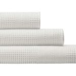 Cotonea Waffelpikee Duschtuch, 70 x 140 cm, Bio-Baumwolle, weiß