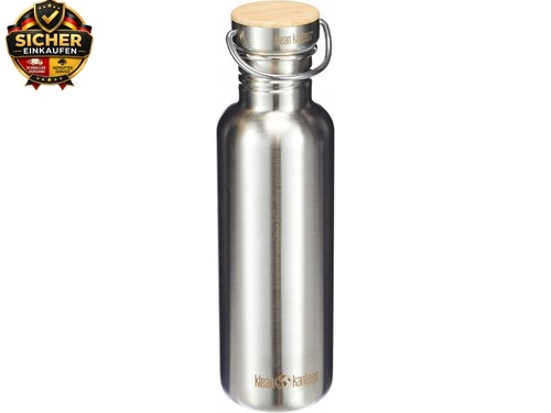 Edelstahlflasche mit Stainless Unibody Bamboo Cap