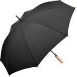 Stockschirm 'ÖkoBrella' mit Recycling-Polyester-Bezug, schwarz