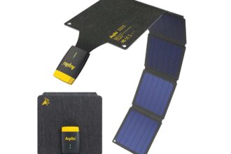 Aqiila faltbares Solar-Ladegerät "Sunbird P21", 21 W, wasserdicht IP67, mit Karabinerhaken