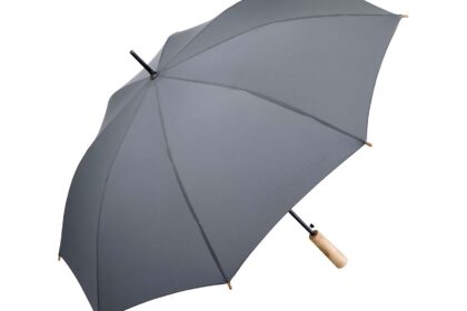 Stockschirm 'ÖkoBrella' mit Recycling-Polyester-Bezug, grau